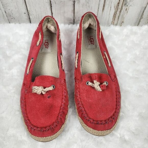 UGG Suede Moccasin Flats Red Size 5 - Picture 9 of 9